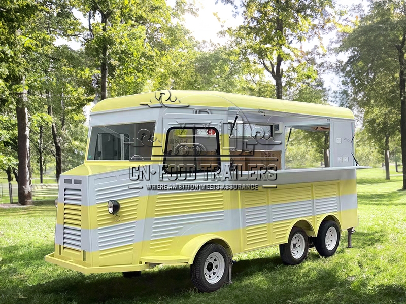 Gray and White Electric Food Truck