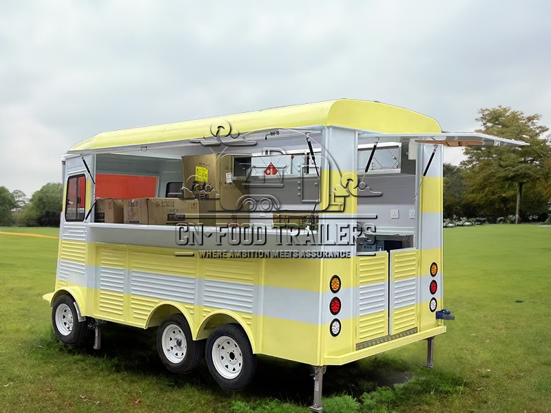 Gray and White Electric Food Truck