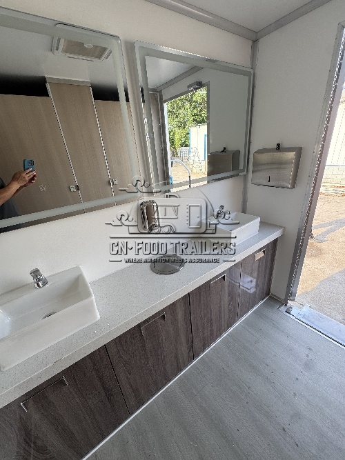 2 Station Pink Portable Toilet Trailer