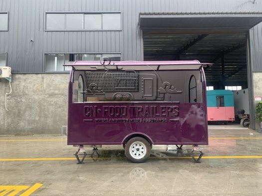 10FT Purple Small Round Food Trailer Ice Cream Food Trailer for Sale
