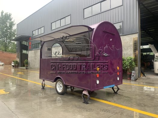 10FT Purple Small Round Food Trailer Ice Cream Food Trailer for Sale