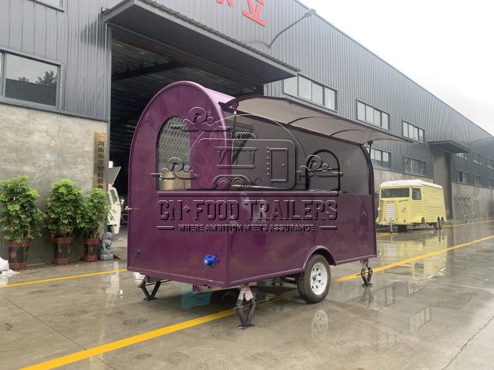 10FT Purple Small Round Food Trailer Ice Cream Food Trailer for Sale