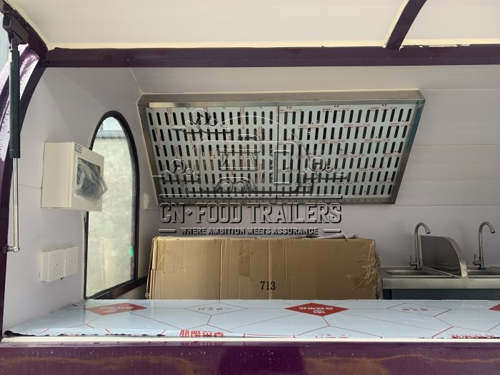 10FT Purple Small Round Food Trailer Ice Cream Food Trailer for Sale