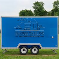 13FT Blue Single Window Square Food Trailer Dessert Food Trailer for Sale
