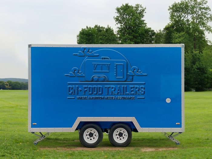 13FT Blue Single Window Square Food Trailer Dessert Food Trailer for Sale
