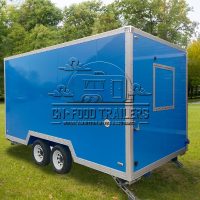 13FT Blue Single Window Square Food Trailer Dessert Food Trailer for Sale