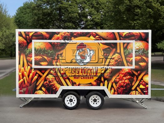 13FT Full Car Sticker Square Food Trailer Hamburger Food Trailer for Sale