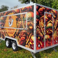 13FT Full Car Sticker Square Food Trailer Hamburger Food Trailer for Sale