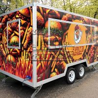 13FT Full Car Sticker Square Food Trailer Hamburger Food Trailer for Sale