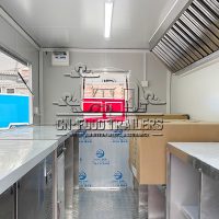 13FT Full Car Sticker Square Food Trailer Hamburger Food Trailer for Sale
