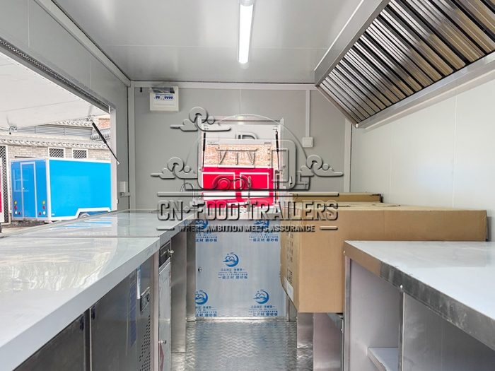 13FT Full Car Sticker Square Food Trailer Hamburger Food Trailer for Sale
