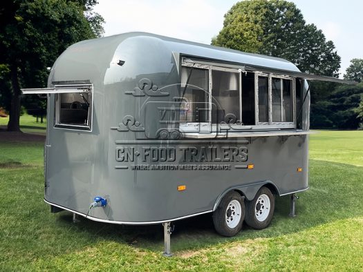 13FT Grey Airstream Food Trailer Street Snack Food Trailer for Sale