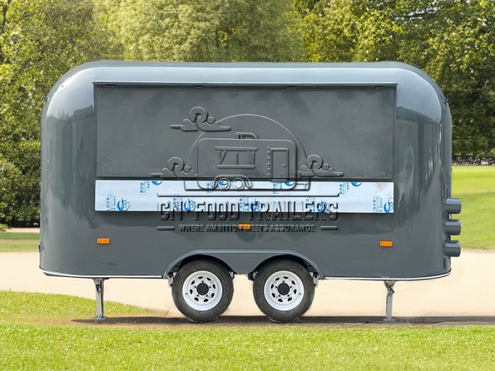 13FT Grey Airstream Food Trailer Street Snack Food Trailer for Sale