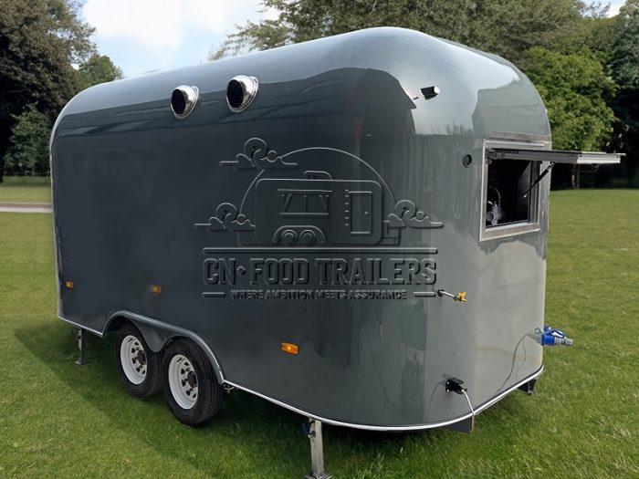 13FT Grey Airstream Food Trailer Street Snack Food Trailer for Sale