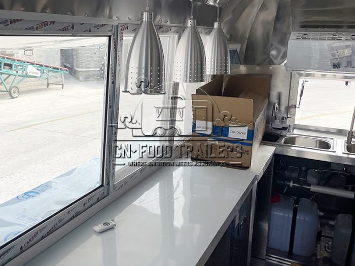 13FT Grey Airstream Food Trailer Street Snack Food Trailer for Sale