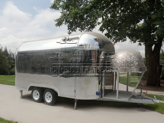 13FT Mirror Airstream Food Trailer Pizza Food Trailer for Sale