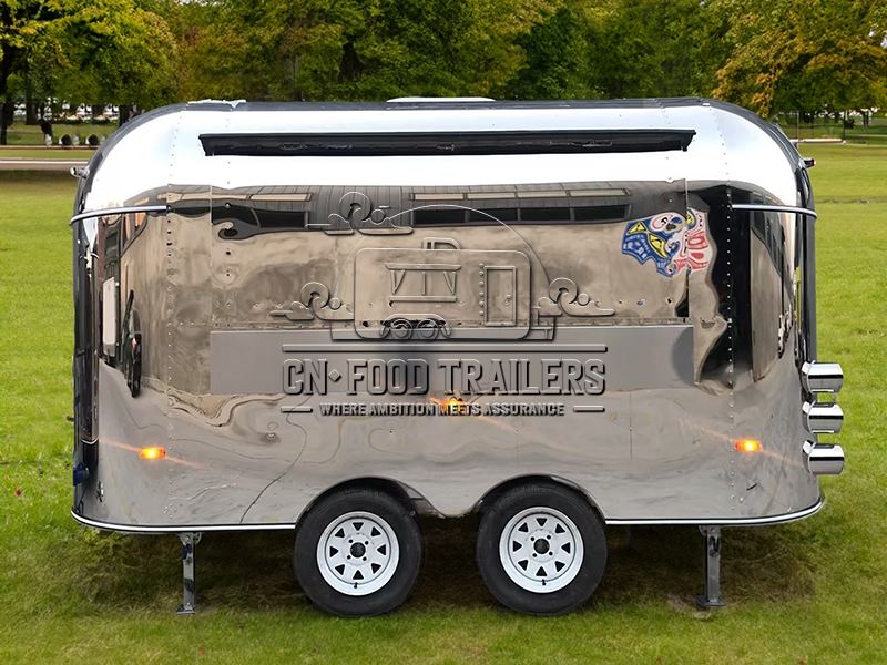 13FT Mirror Airstream Food Trailer for Mobile Bar, Coffee Bar and Tea House