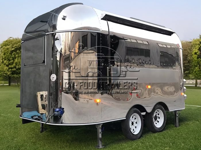 13FT Mirror Airstream Food Trailer for Mobile Bar, Coffee Bar and Tea House