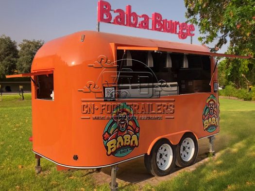 13FT Orange Airstream Food Trailer for Burger