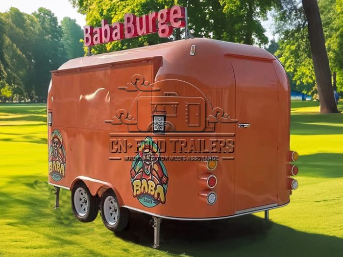 13FT Orange Airstream Food Trailer for Burger