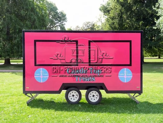 13FT Pink Double Window Square Food Trailer