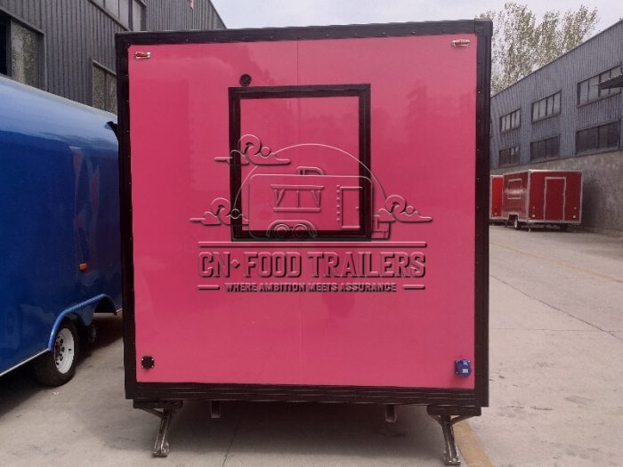 13FT Pink Double Window Square Food Trailer