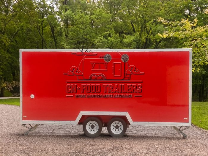 13FT Red Single Window Square Food Trailer for Fast Food