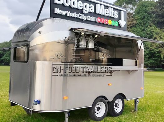 13FT Stainless Steel Airstream Food Trailer for Hamburgers, Hot Dogs