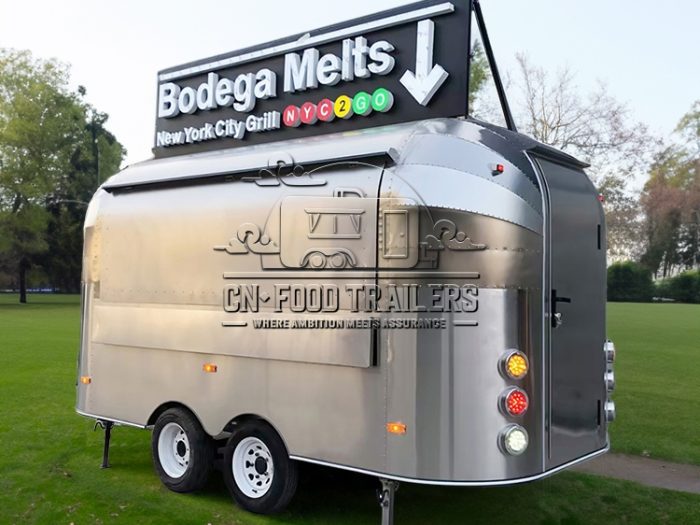 13FT Stainless Steel Airstream Food Trailer for Hamburgers, Hot Dogs