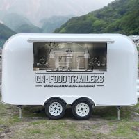 13FT White Airstream Food Trailer for Pizza, Drinks