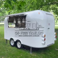 13FT White Airstream Food Trailer for Pizza, Drinks
