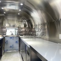 13FT White Airstream Food Trailer for Pizza, Drinks