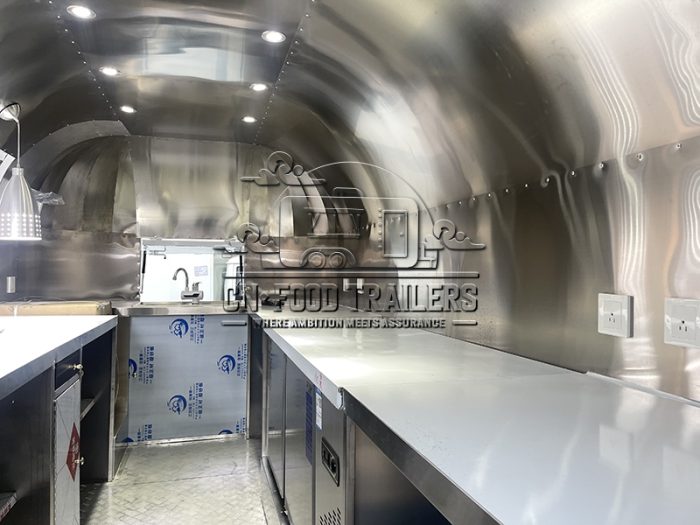 13FT White Airstream Food Trailer for Pizza, Drinks