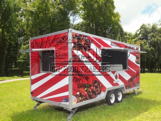 15FT Full Car Sticker Square Food Trailer BBQ, Hamburger Food Trailer for Sale