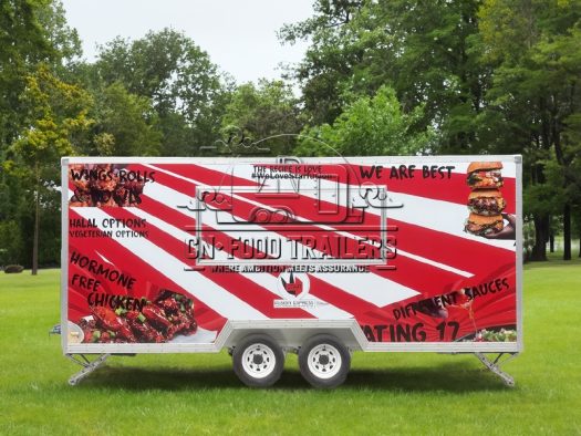 15FT Full Car Sticker Square Food Trailer BBQ, Hamburger Food Trailer for Sale