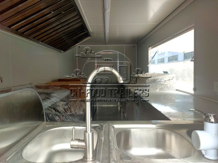 15FT Full Car Sticker Square Food Trailer BBQ, Hamburger Food Trailer for Sale