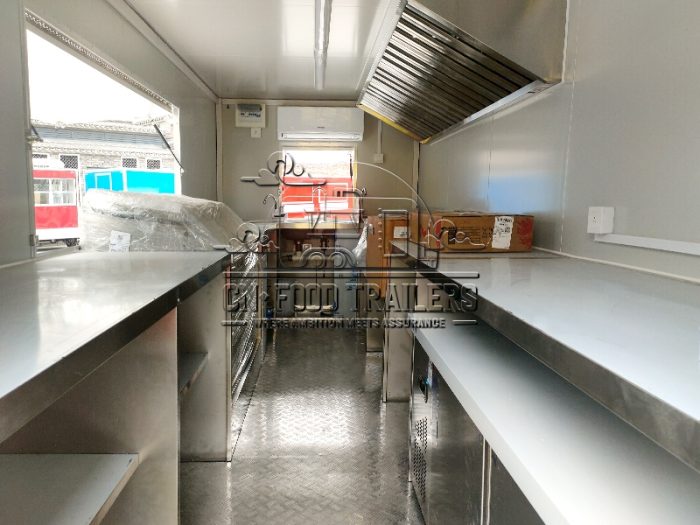 15FT Full Car Sticker Square Food Trailer BBQ, Hamburger Food Trailer for Sale