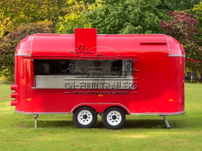 15FT Red Airstream Food Trailer | BBQ, Burgers Food Trailer for Sale