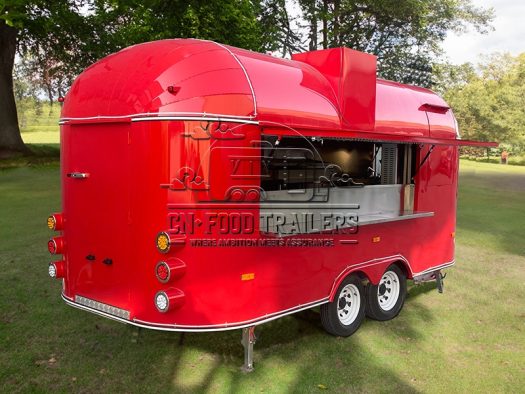 15FT Red Airstream Food Trailer BBQ, Burgers Food Trailer for Sale