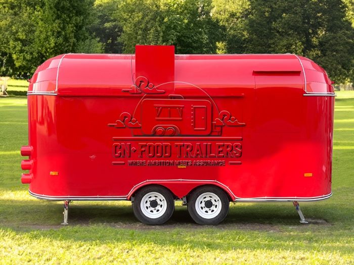 15FT Red Airstream Food Trailer BBQ, Burgers Food Trailer for Sale