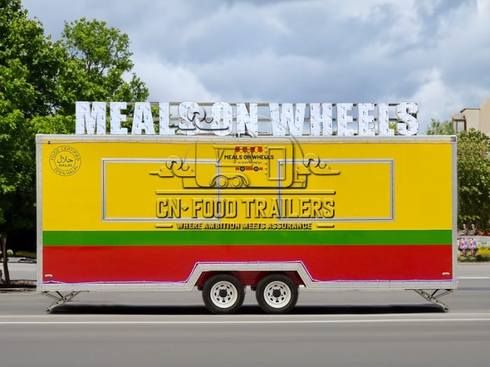 18FT Square Food Trailer Halal Food Trailers For Sale