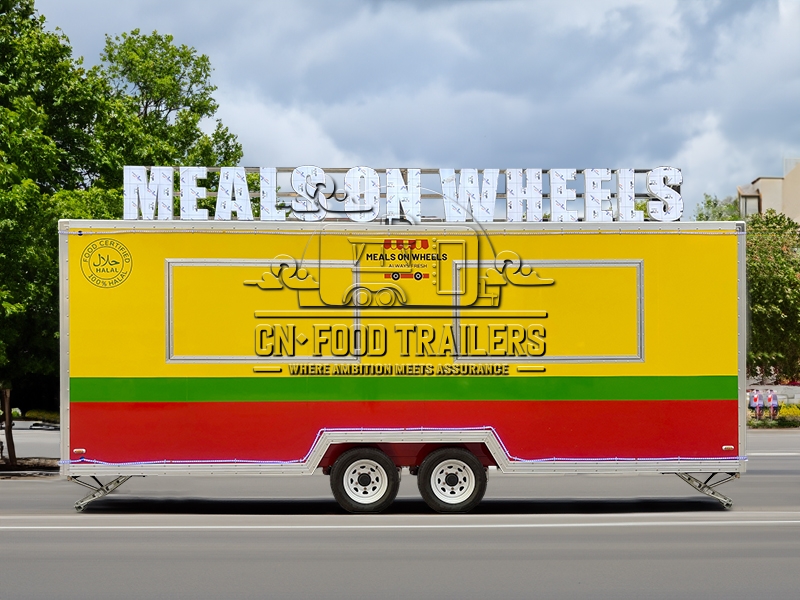 18FT Square Food Trailer Halal Food Trailers For Sale