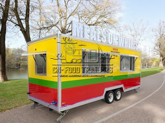 18FT Square Food Trailer Halal Food Trailers For Sale