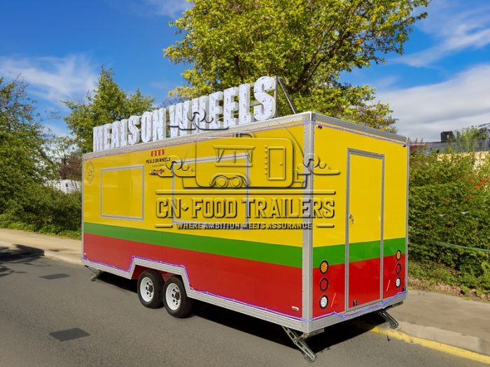 18FT Square Food Trailer Halal Food Trailers For Sale
