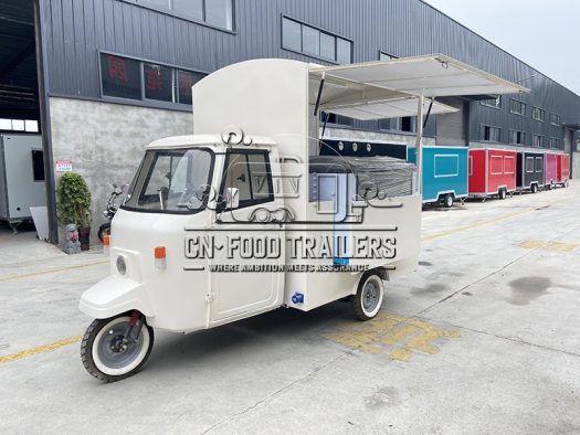 2025 New White Piaggio APE Food Trailer