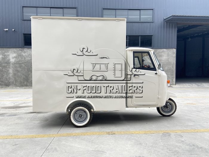 2025 New White Piaggio APE Food Trailer