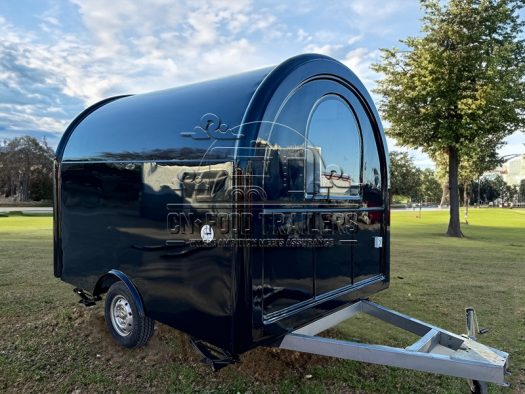 8.5FT Black Small Round Food Trailer Coffee Bar Trailer for Sale