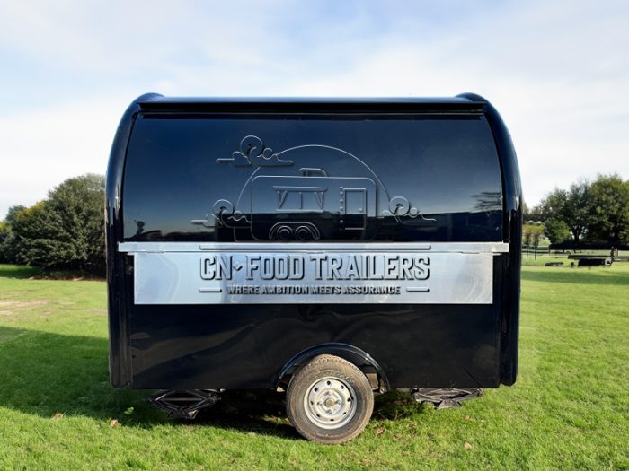 8.5FT Black Small Round Food Trailer Coffee Bar Trailer for Sale
