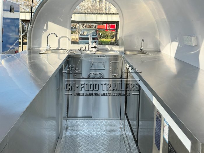 8.5FT Black Small Round Food Trailer Coffee Bar Trailer for Sale