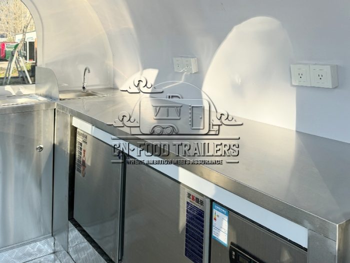8.5FT Black Small Round Food Trailer Coffee Bar Trailer for Sale